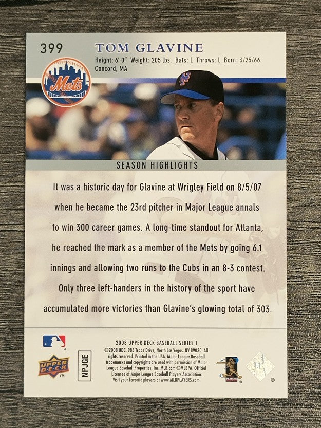 2008 Upper Deck #399 Tom Glavine HL