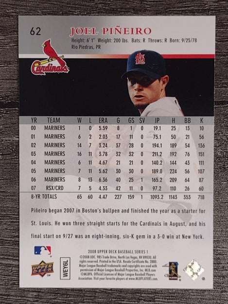 2008 Upper Deck #62 Joel Pineiro