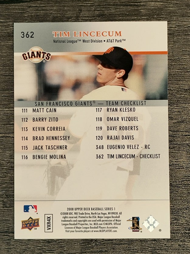2008 Upper Deck #362 Tim Lincecum CL