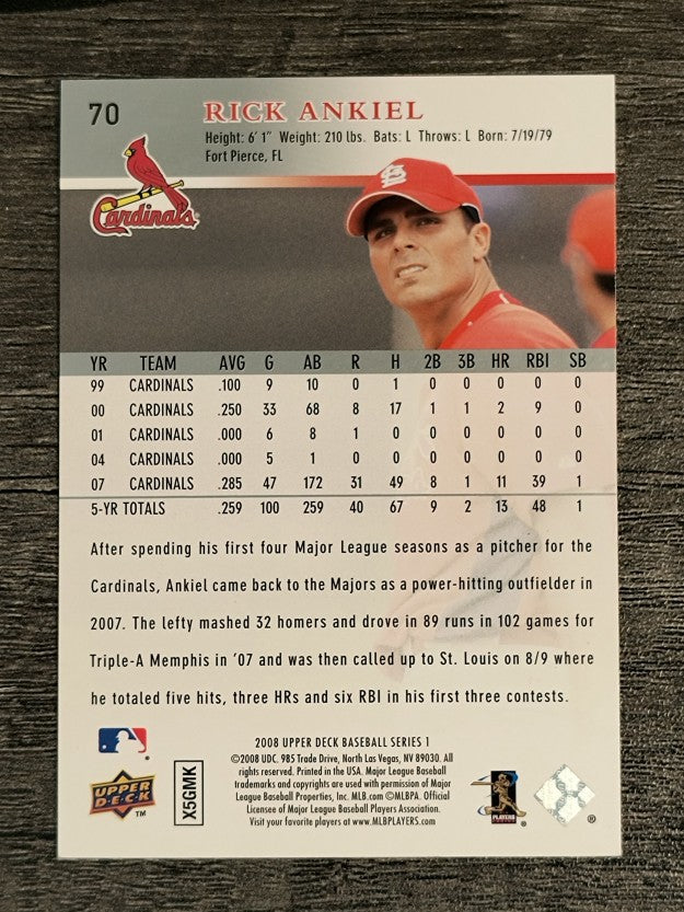 2008 Upper Deck #70 Rick Ankiel