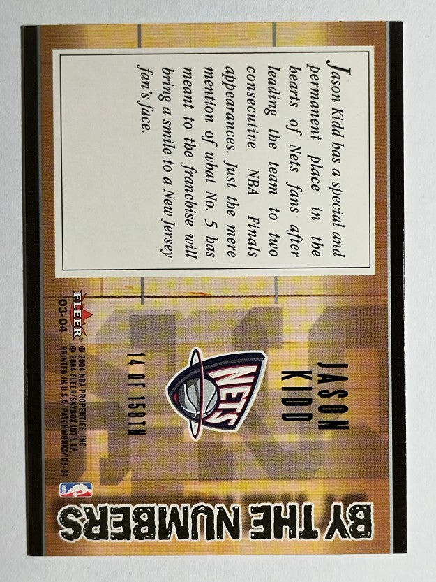 2003-04 Fleer Patchworks By The Numbers #14 Jason Kidd