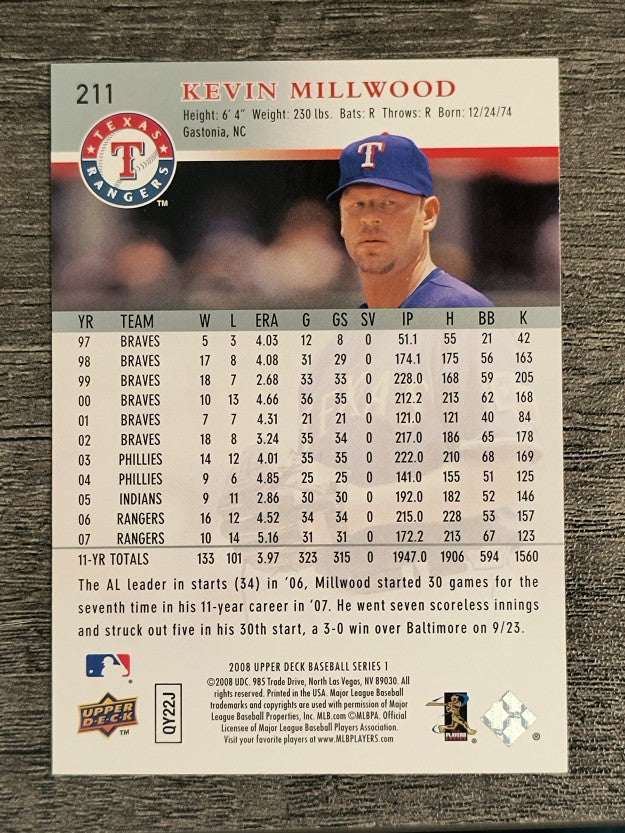 2008 Upper Deck #211 Kevin Millwood