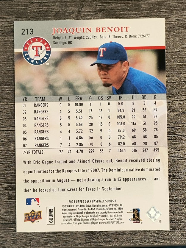 2008 Upper Deck #213 Joaquin Benoit