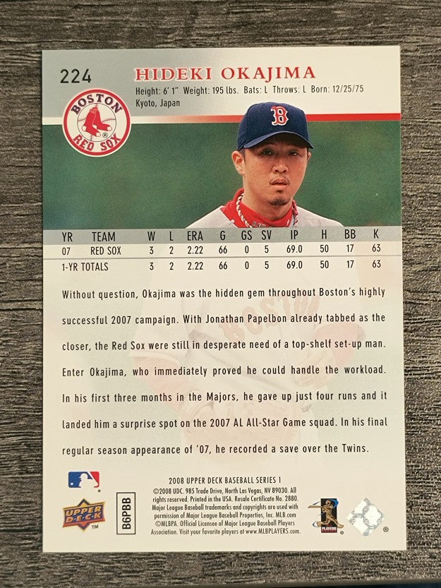 2008 Upper Deck #224 Hideki Okajima