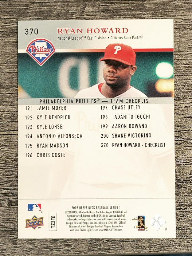 2008 Upper Deck #370 Ryan Howard CL