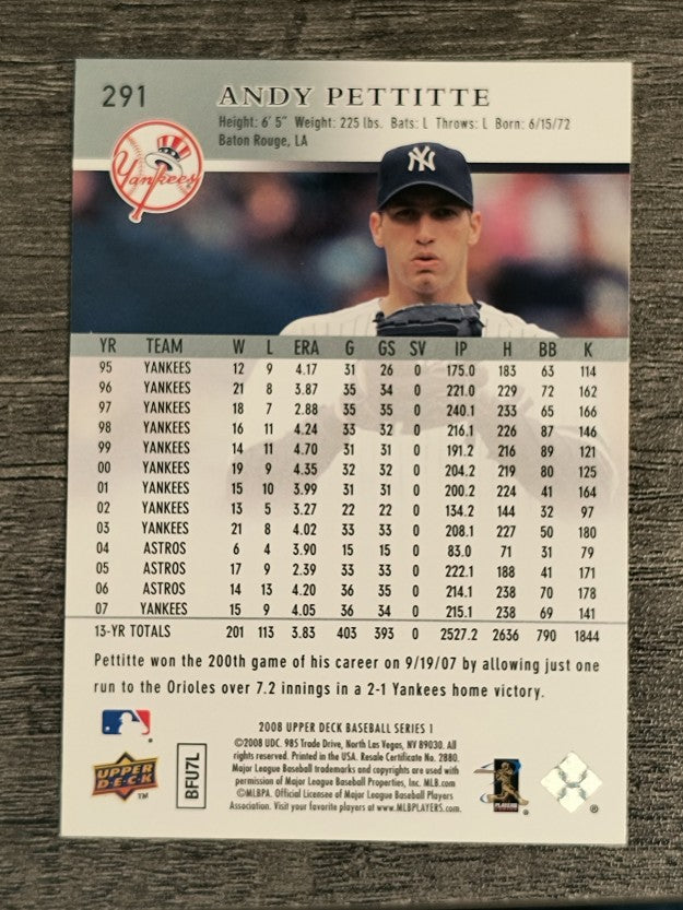 2008 Upper Deck #291 Andy Pettitte