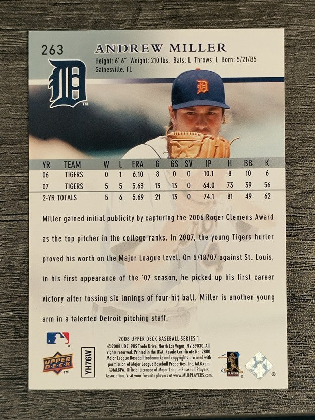 2008 Upper Deck #263 Andrew Miller