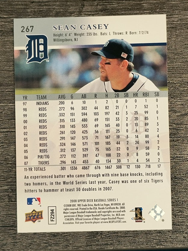 2008 Upper Deck #267 Sean Casey