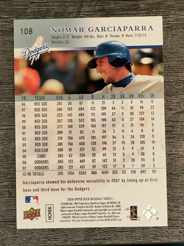 2008 Upper Deck #108 Nomar Garciaparra