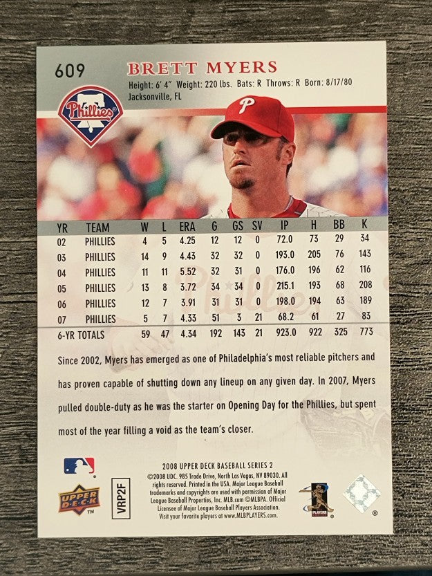 2008 Upper Deck #609 Brett Myers