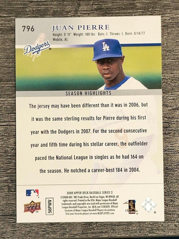 2008 Upper Deck #796 Juan Pierre SH
