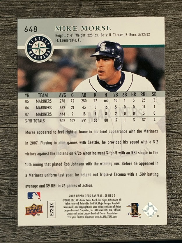 2008 Upper Deck #648 Mike Morse