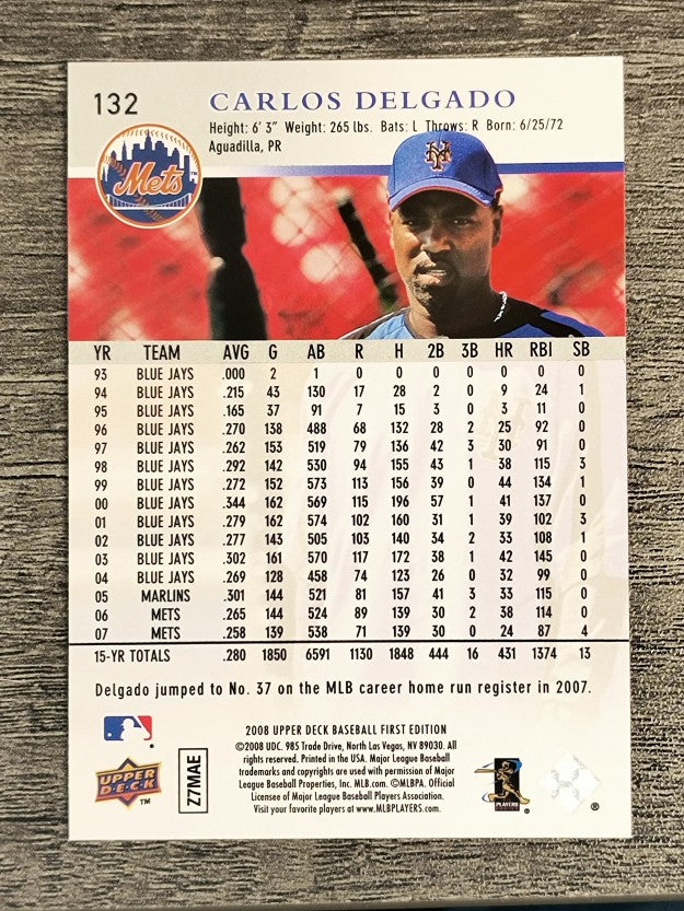 2008 Upper Deck First Edition #132 Carlos Delgado