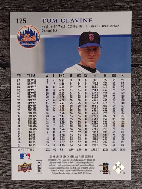 2008 Upper Deck First Edition #125 Tom Glavine