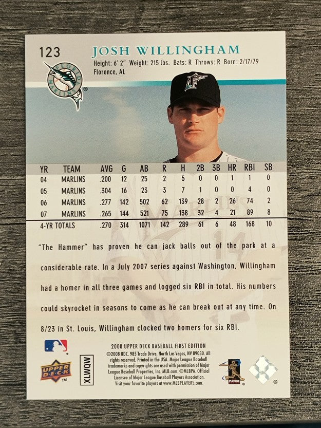 2008 Upper Deck First Edition #123 Josh Willingham