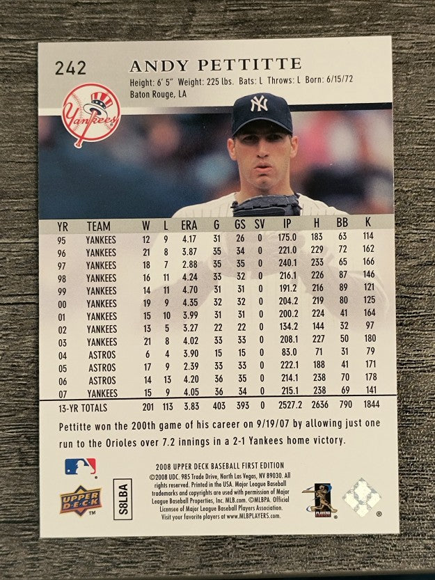 2008 Upper Deck First Edition #242 Andy Pettitte