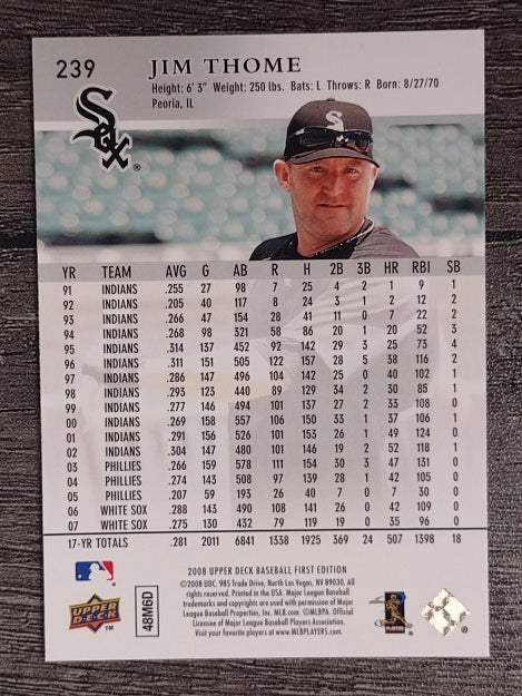 2008 Upper Deck First Edition #239 Jim Thome