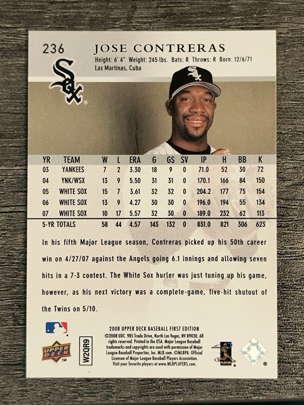2008 Upper Deck First Edition #236 Jose Contreras