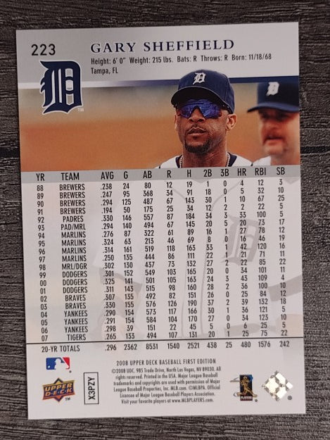 2008 Upper Deck First Edition #223 Gary Sheffield