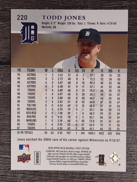 2008 Upper Deck First Edition #220 Todd Jones