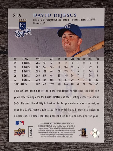 2008 Upper Deck First Edition #216 David DeJesus
