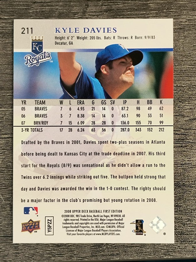 2008 Upper Deck First Edition #211 Kyle Davies