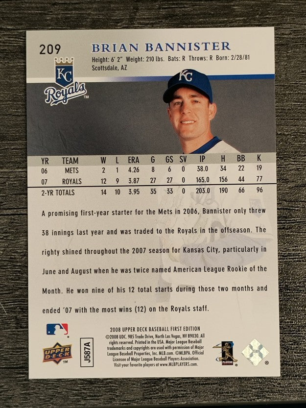 2008 Upper Deck First Edition #209 Brian Bannister