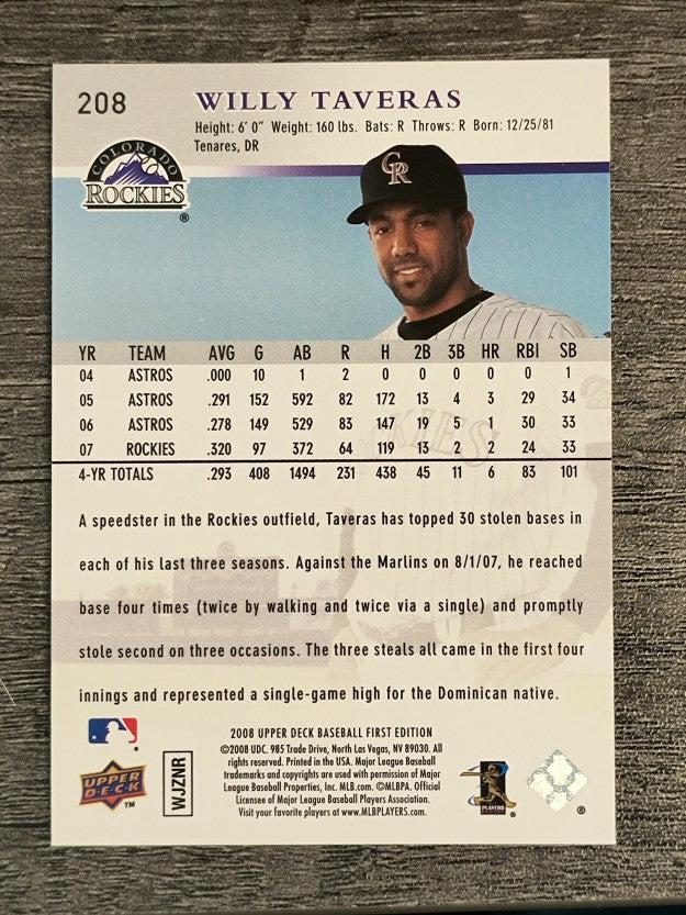 2008 Upper Deck First Edition #208 Willy Taveras