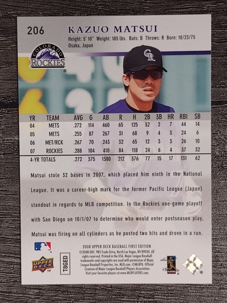 2008 Upper Deck First Edition #206 Kazuo Matsui