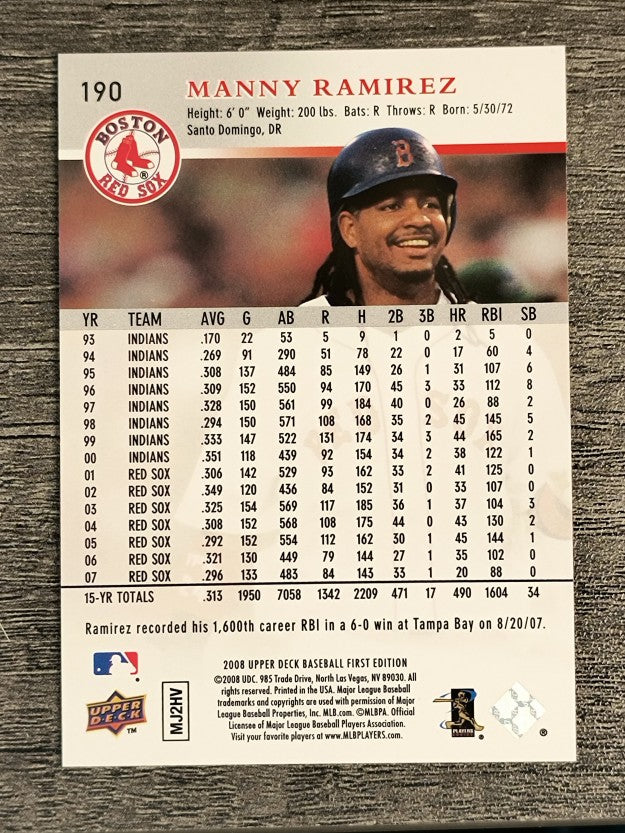 2008 Upper Deck First Edition #190 Manny Ramirez