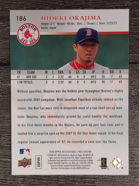 2008 Upper Deck First Edition #186 Hideki Okajima