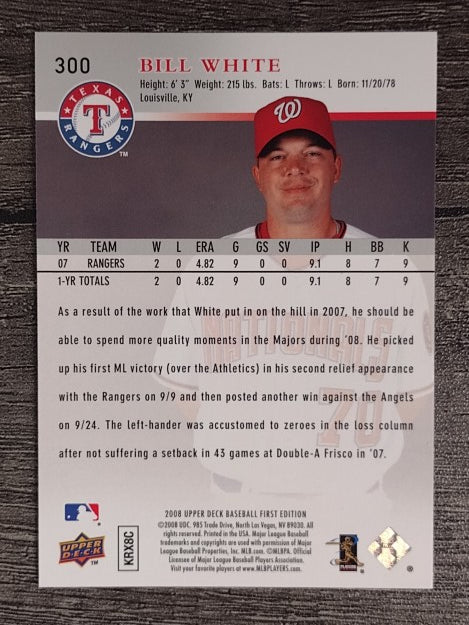 2008 Upper Deck First Edition #300 Bill White RC