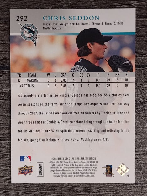 2008 Upper Deck First Edition #292 Chris Seddon