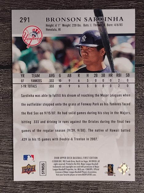 2008 Upper Deck First Edition #291 Bronson Sardinha