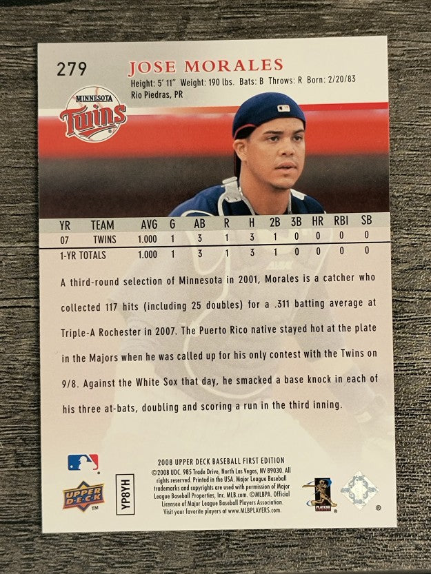 2008 Upper Deck First Edition #279 Jose Morales