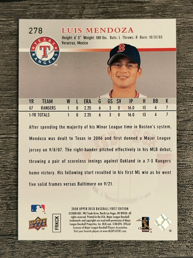 2008 Upper Deck First Edition #278 Luis Mendoza