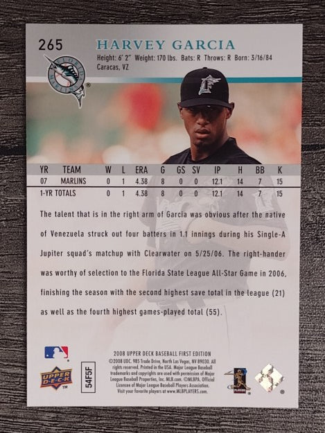 2008 Upper Deck First Edition #265 Harvey Garcia