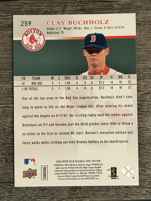 2008 Upper Deck First Edition #259 Clay Buchholz