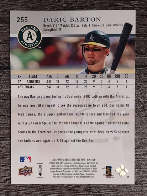 2008 Upper Deck First Edition #255 Daric Barton