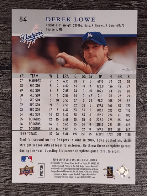2008 Upper Deck First Edition #84 Derek Lowe