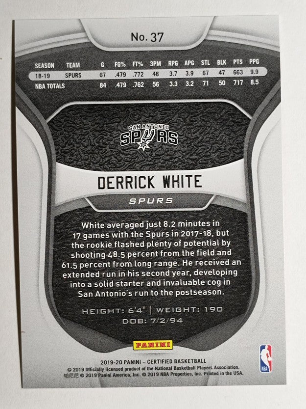 2019-20 Certified Mirror Red #37 Derrick White