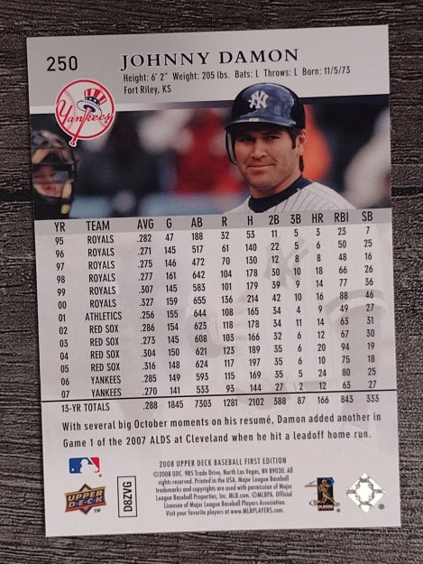 2008 Upper Deck First Edition #250 Johnny Damon