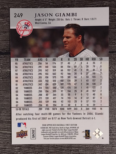2008 Upper Deck First Edition #249 Jason Giambi