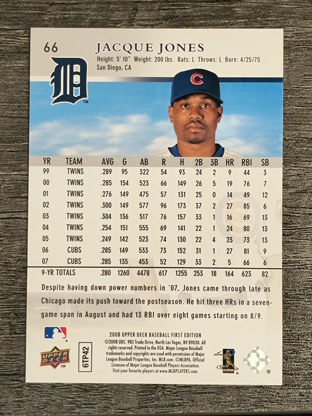 2008 Upper Deck First Edition #66 Jacque Jones
