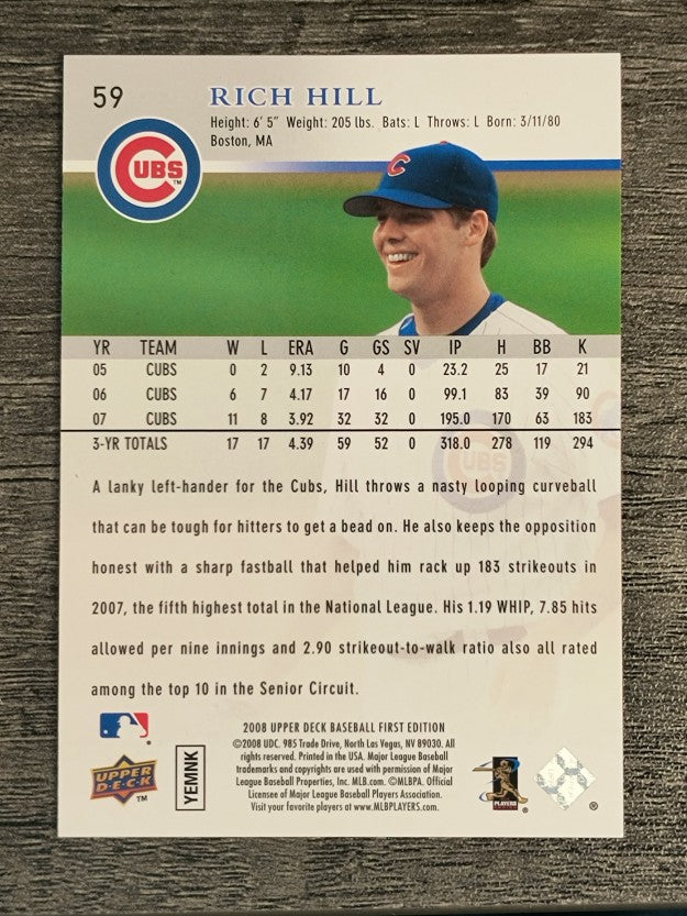 2008 Upper Deck First Edition #59 Rich Hill