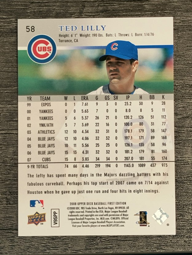 2008 Upper Deck First Edition #58 Ted Lilly