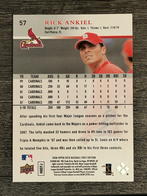 2008 Upper Deck First Edition #57 Rick Ankiel