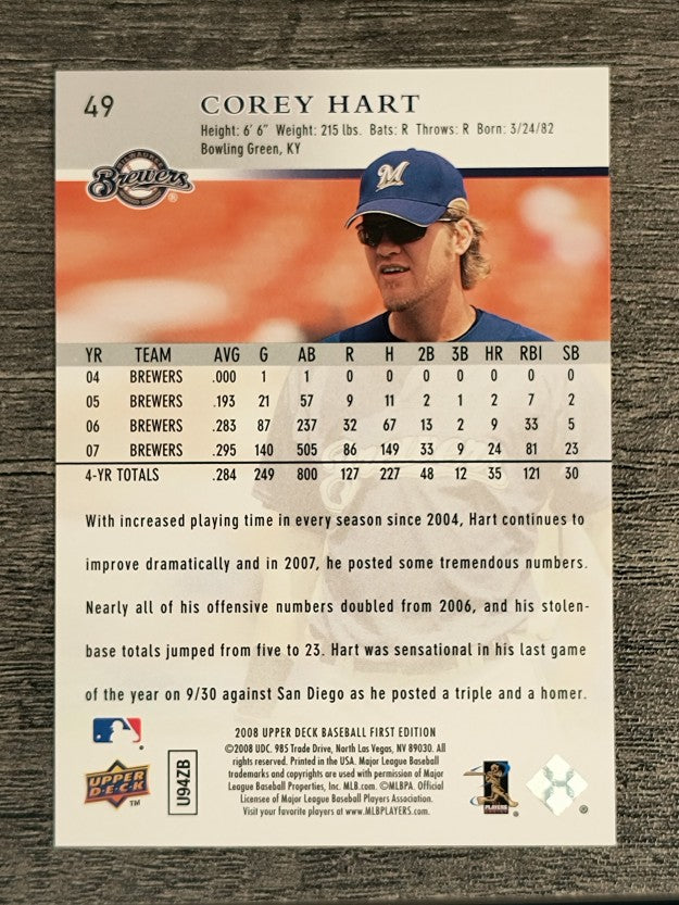 2008 Upper Deck First Edition #49 Corey Hart