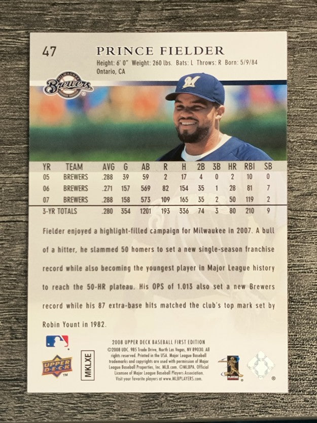 2008 Upper Deck First Edition #47 Prince Fielder