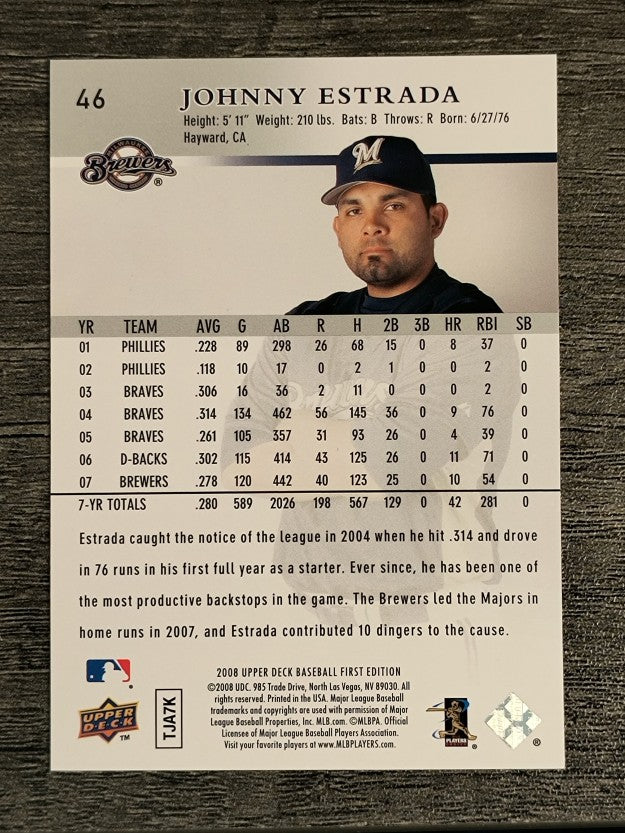 2008 Upper Deck First Edition #46 Johnny Estrada
